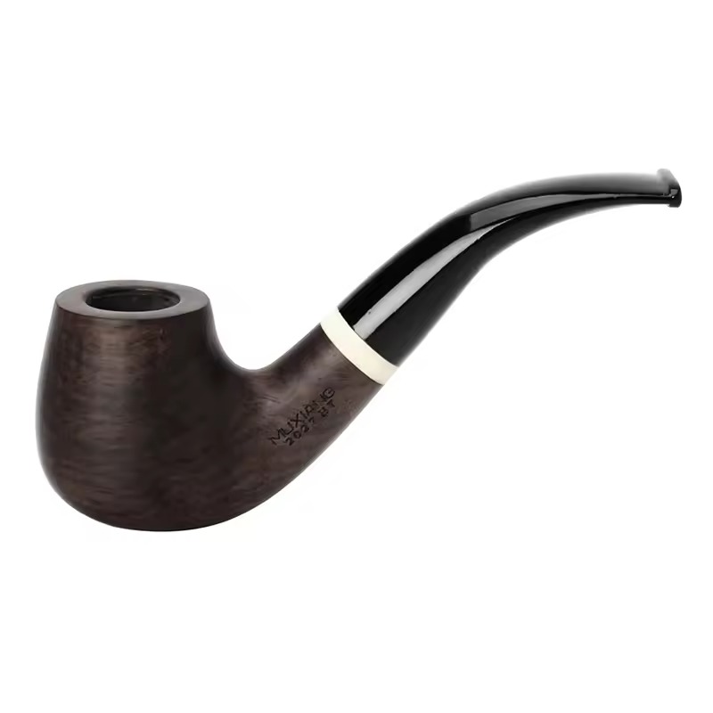 Handmade Ebony Wooden Bent Stem for Pipe